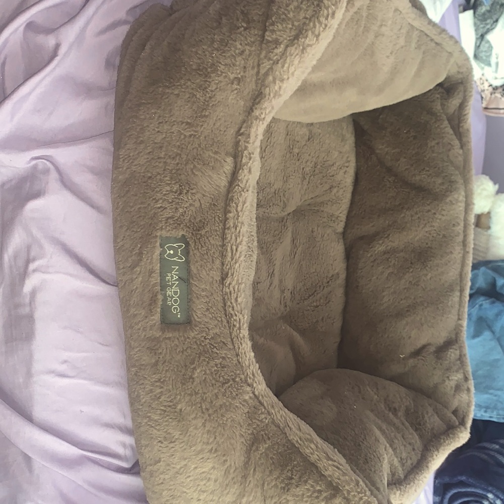 Warm cozy mocha doggy bed!